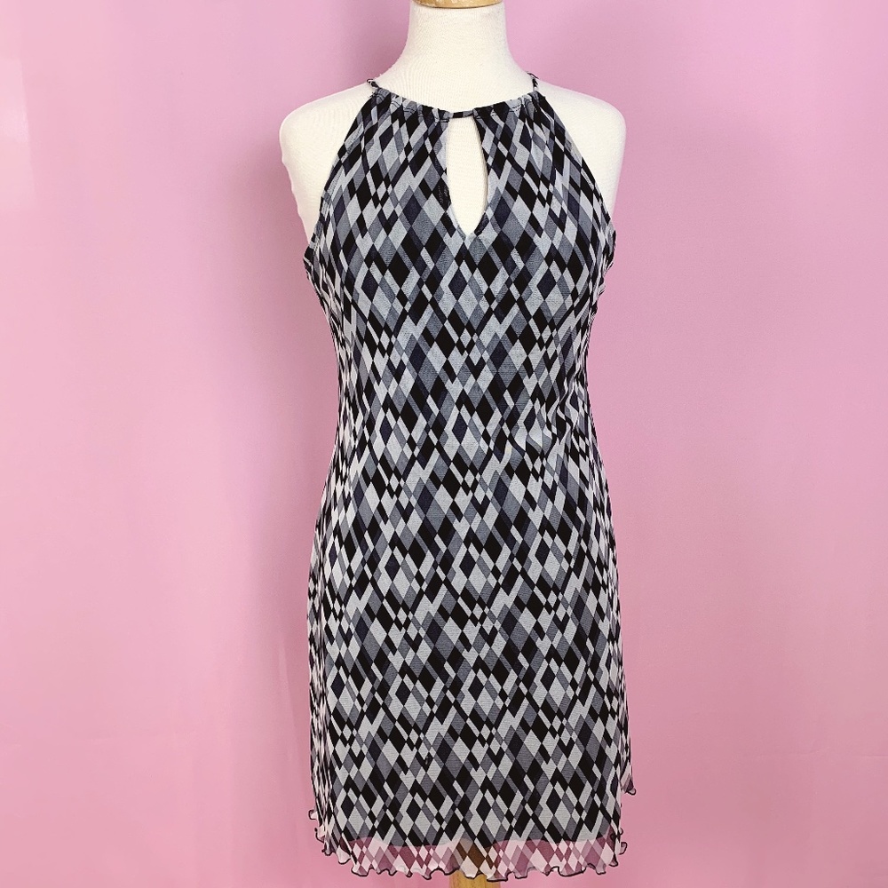 Black and Grey Keyhole Dress